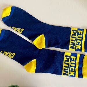 Blue and Yellow Statement Socks